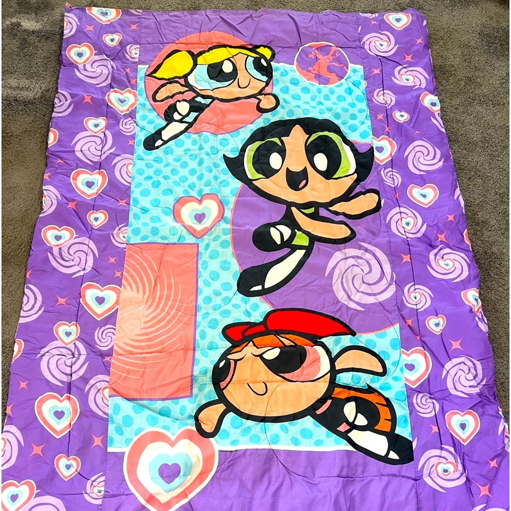 Vintage Y2K Power Puff Girls Cartoon Network twin size comforter
